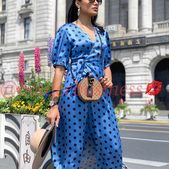 ZARA Polka Dot Wrap Dress - Picture 6 of 8